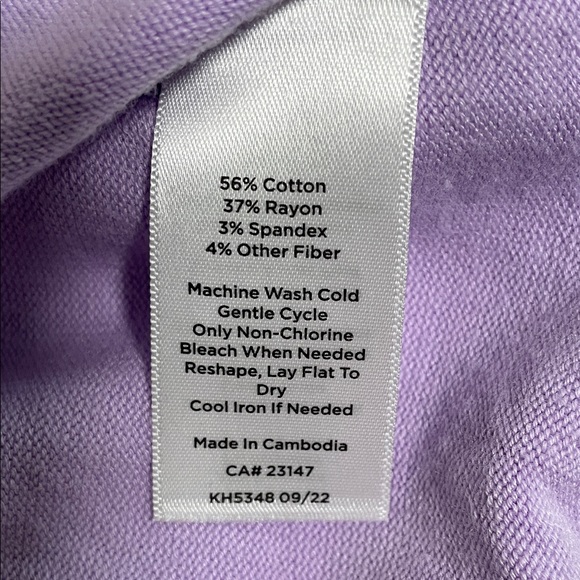 Talbots Lavender Short Sleeve Sweater, Size PM - Picture 3 of 6
